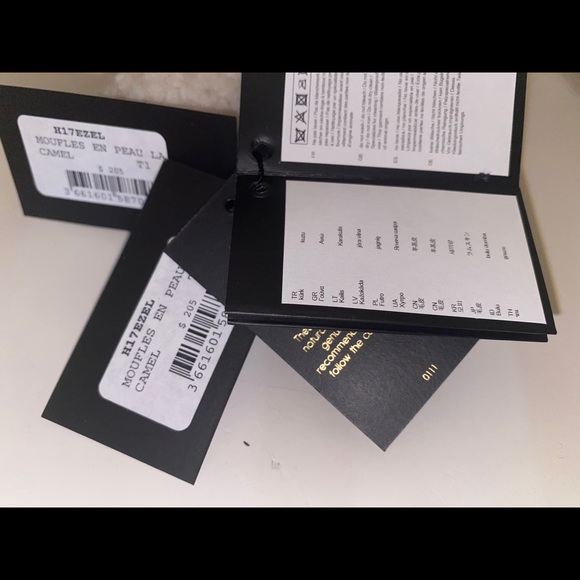 Maje Sheepskin Wool Mittens in Camel - Picture 4 of 7